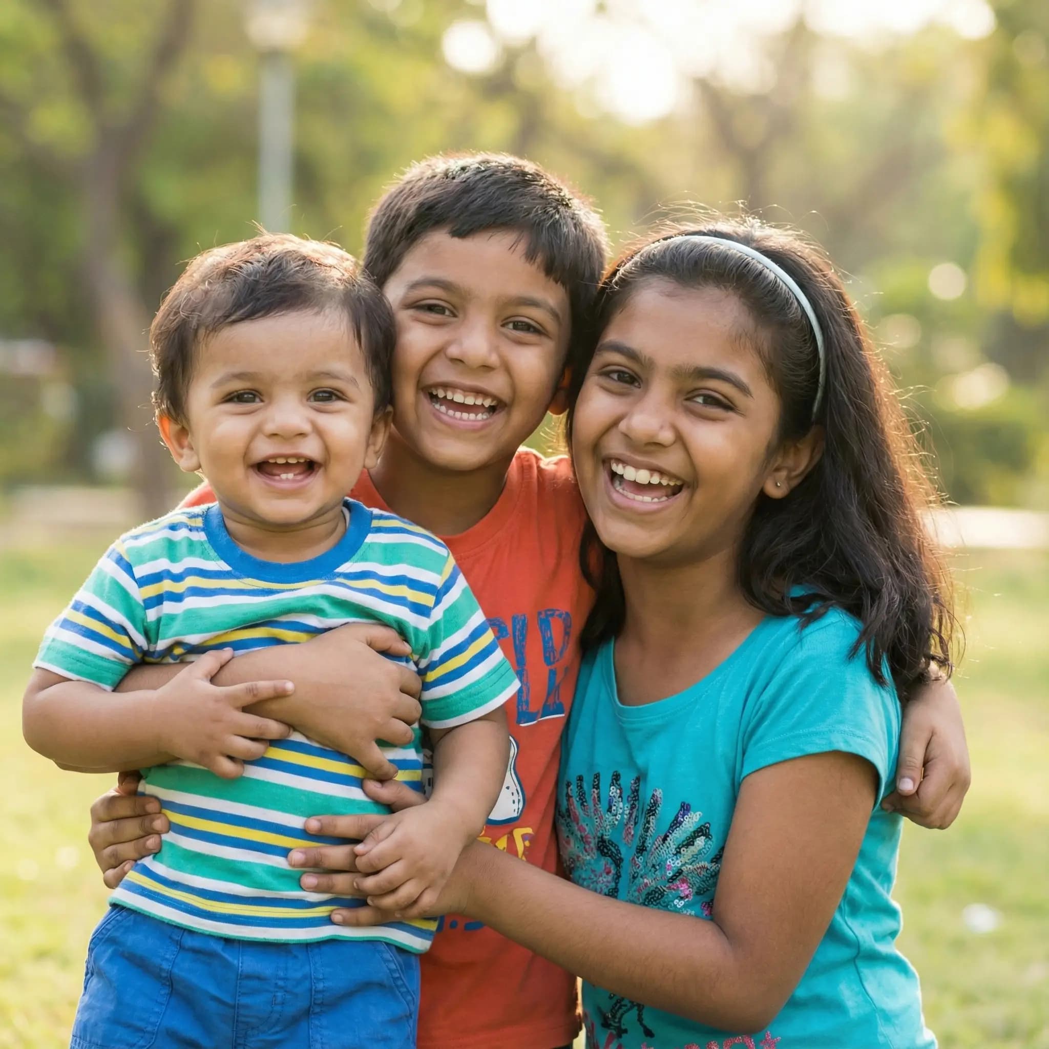 Collection of colorful Indian swadeshi cotton kids clothing displayed on hangers